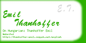 emil thanhoffer business card